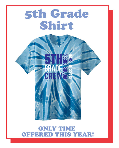 Woods Creek Fall 2025 Class of 2026 Tie-Dyed T-shirt - royal
