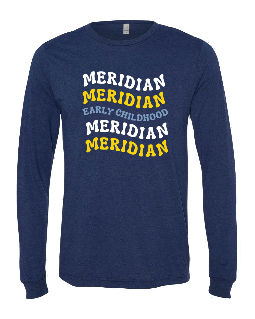 Meridian Early Learning Center Fall 2023 Long Sleeve Triblend Tee - navy triblend