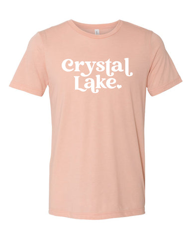 IN STOCK NOW! - Lake Life Crystal Lake Heart Triblend Tee - peach