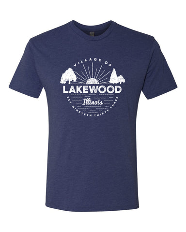 IN STOCK NOW! - Lake Life Lakewood Sunset Triblend Tee - vintage navy