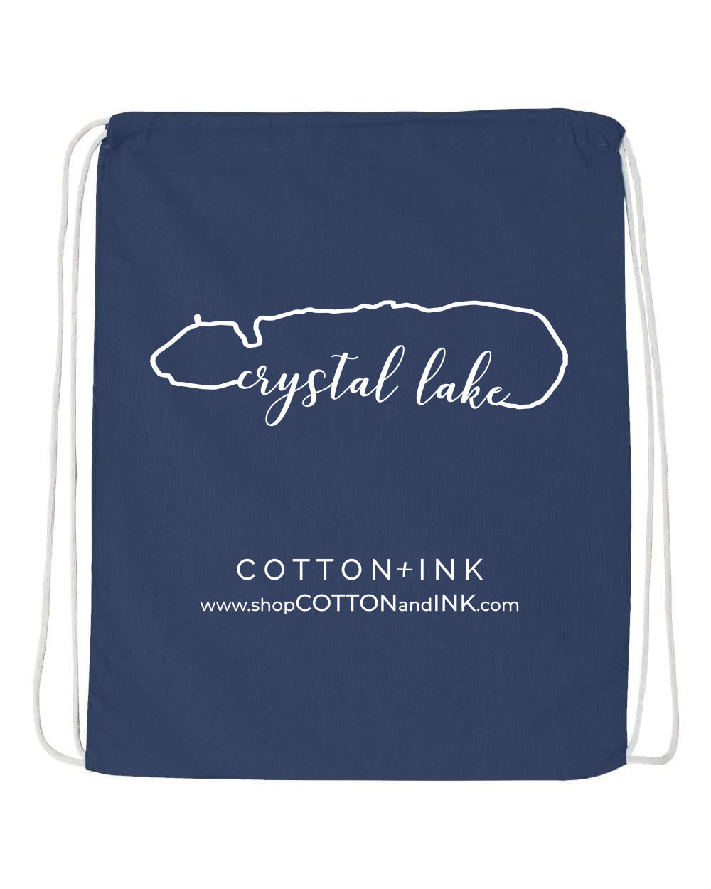 IN STOCK NOW! - Lake Life Crystal Lake Drawstring Bag - navy